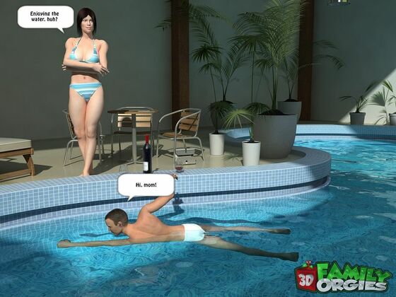 [3DFamilyOrgies] Seduced mom in the pool