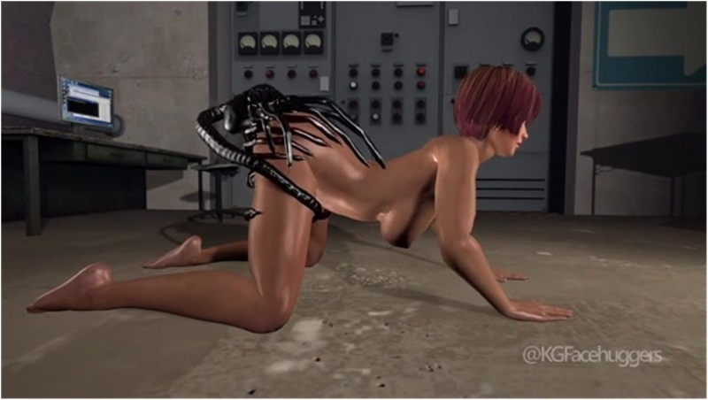 Lisa (DOA) Pounded by Facehuggers