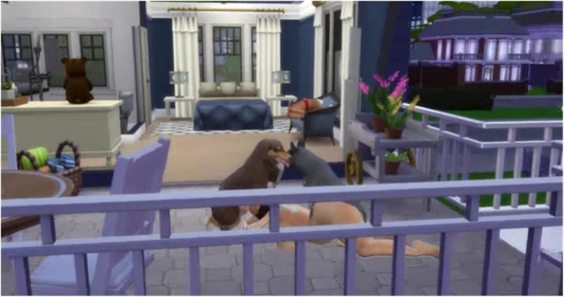 sims: Latina getting dick down by dog