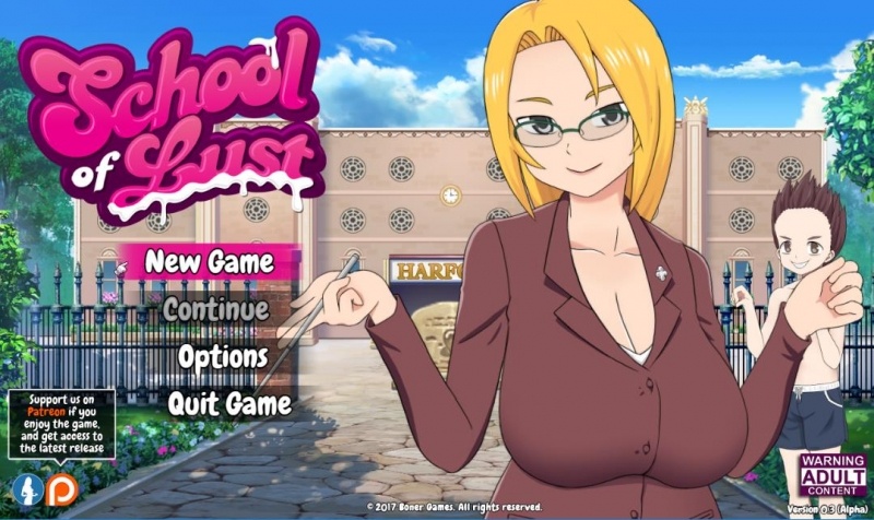 Porn Game: School of Lust - Version 0.6.0p1b + Save + Incest Patch by Boner Games Win/Linux