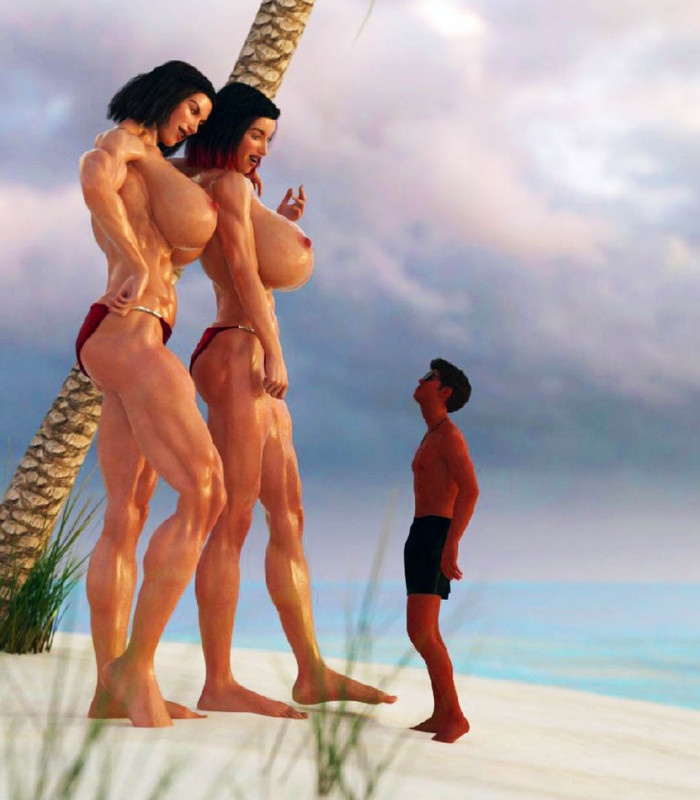3D  GiantPoser - Twins at the Beach