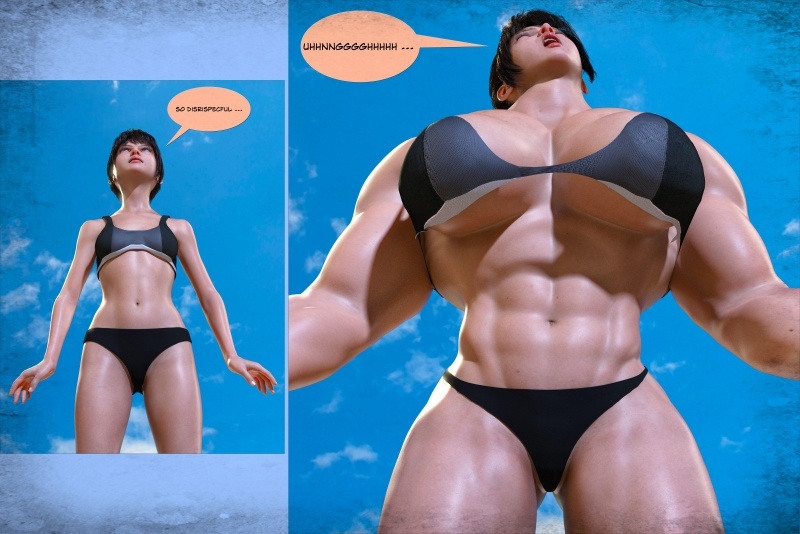 fantasy. growth. big breasts. kycolv. muscle girl. tall girl. giantess