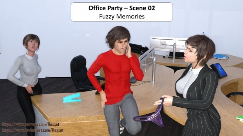 3D  HexxetVal - Office Party - Scene 02