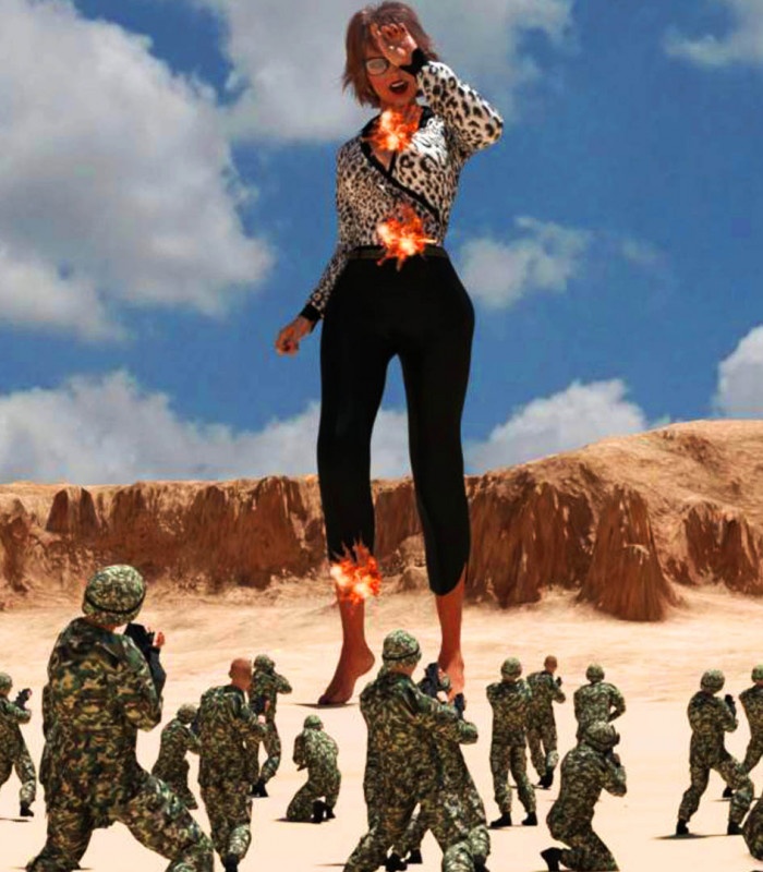 3D  VirtualGiantess - Teacher Eleonor Meets the Army