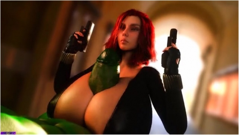 Black Widow Carrying Two Big Guns [Drakepowers]