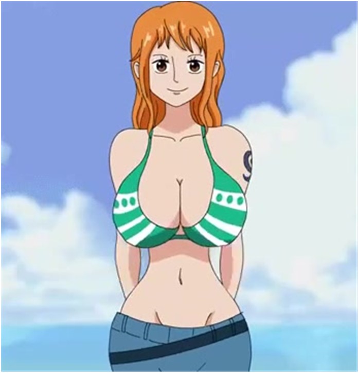 Nami popping boobs out (One Piece)