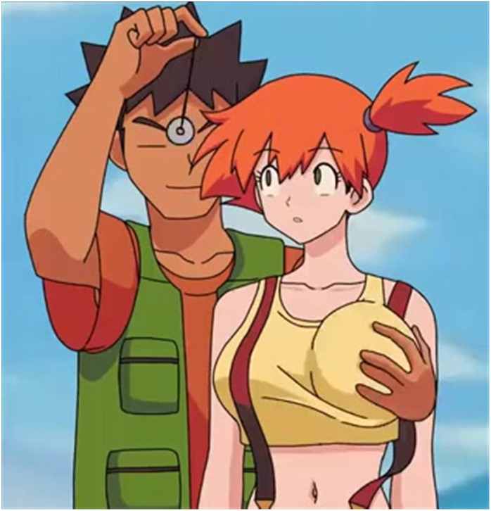Brock grabbing Misty's boobs (Pkmn)