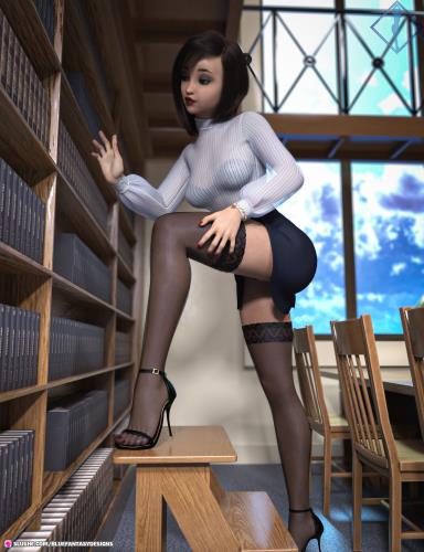 3D  BlueFantasyDesigns - Lauren the Librarian (Commission)