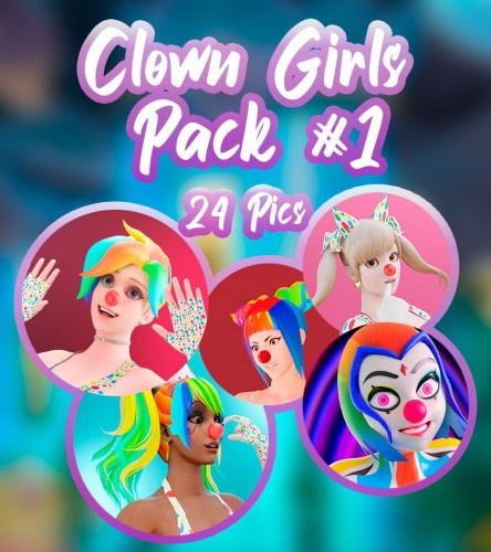 3D  Supercasket - Clown Girls Pack 1