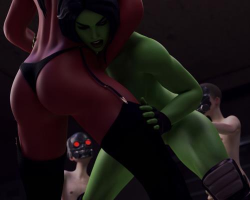 3D  Softsign - She Hulk and Red She Hulk