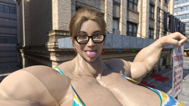3D  GiantPoser - Muscle Nerd takes a selfie