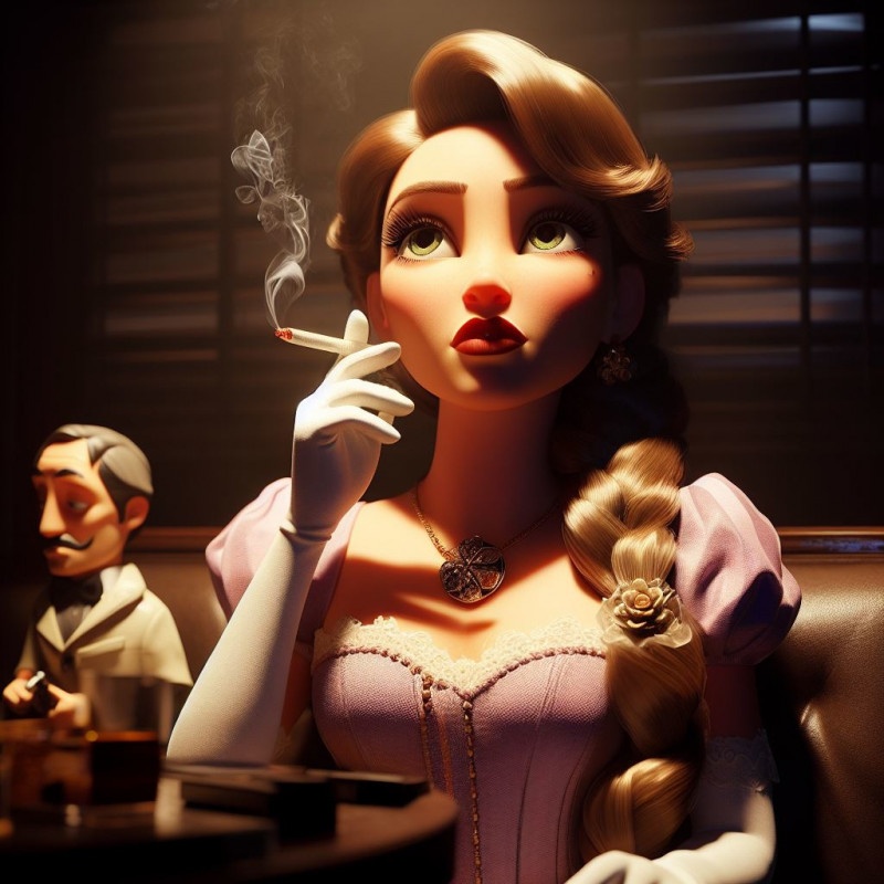 3D  Patches - Rapunzel Smoking