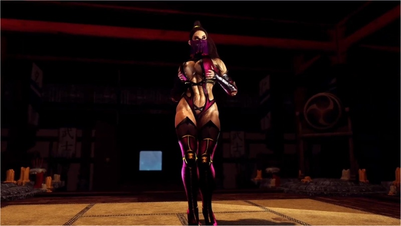 Muscular thick Mileena tempts you to serve her in exchange for hot night