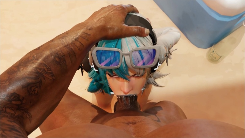 Luna Snow BBC Deepthroat at the Beach