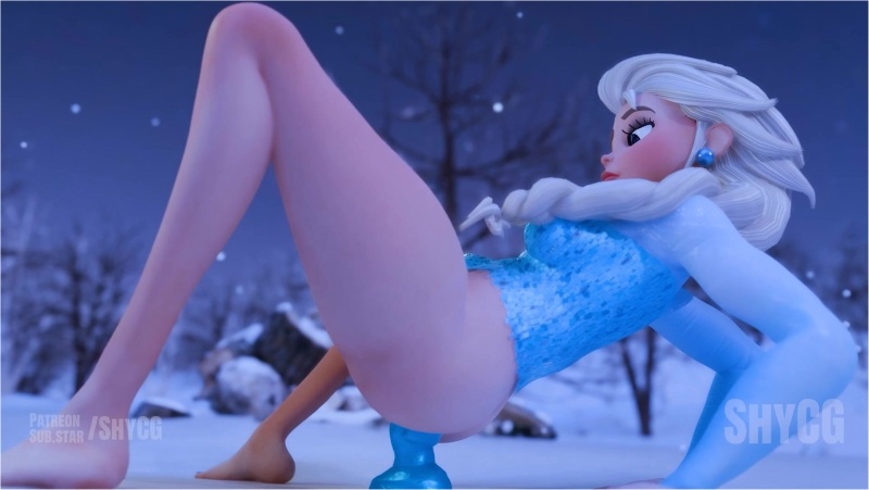 Futa Princess Fucks her greedy ass with Dildo Outdoors