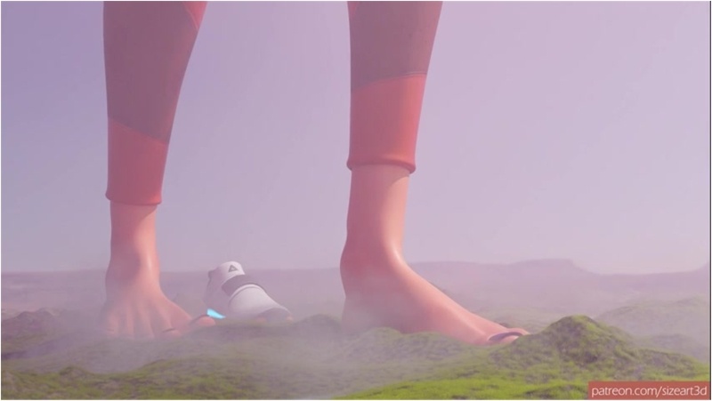 Giantess Tracer Walking Barefeet