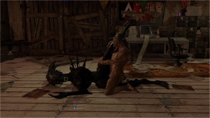 female yautja dominates a xeno queen (V1)