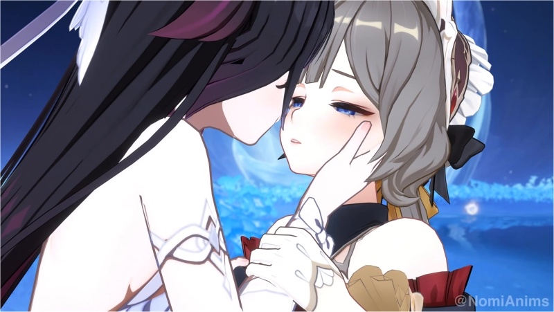 Columbina kissing Sandrone