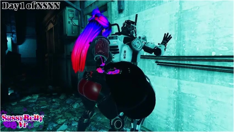 Day 1 NSNN was hiding in a Robot city and found a nice sex bot to use