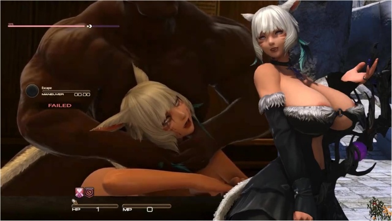 Miqo'te blacked from behind