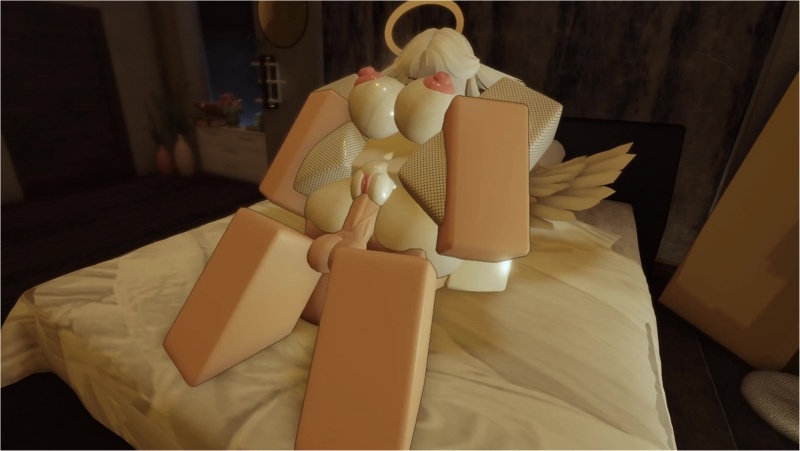 Fucking a sexy angel in Roblox creampie