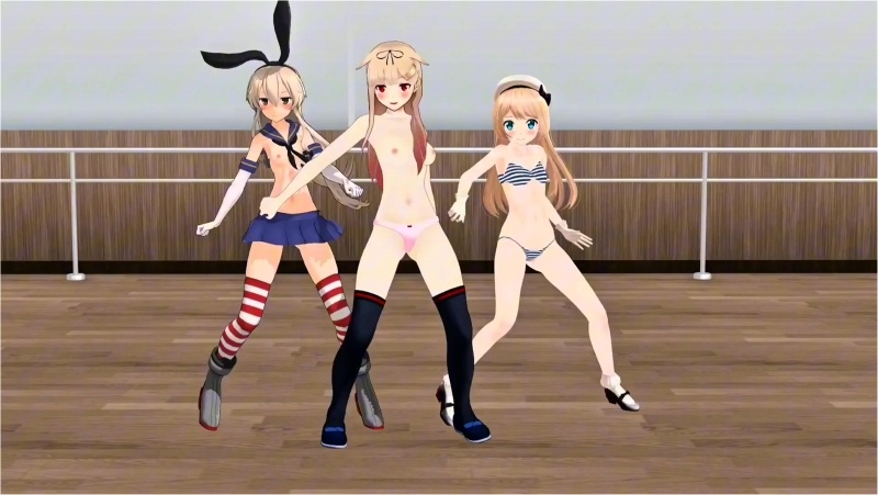 Shimakaze, Yuudachi & Jervis - Koshitantan [MMD R18] Zodaigomi