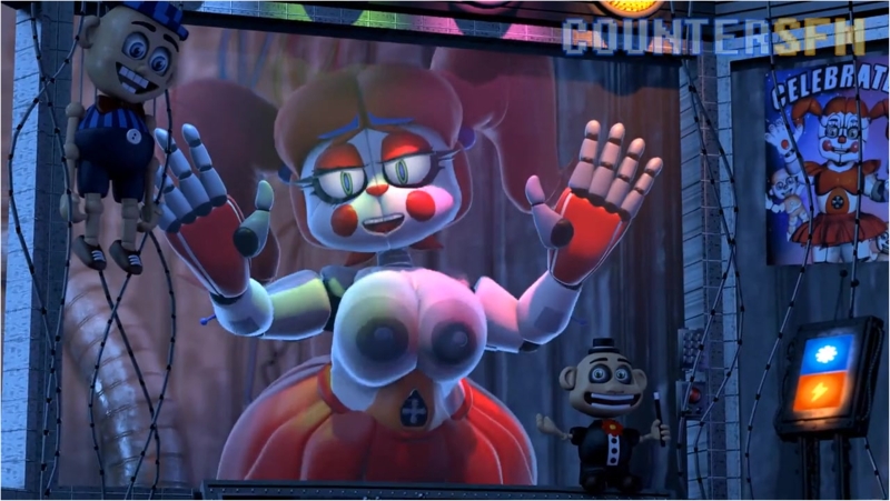 Circus Baby is in the window