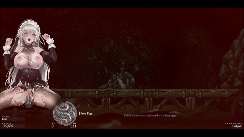 Sinisistar 2 - Lilia gets pinned down by Tadpole frog.