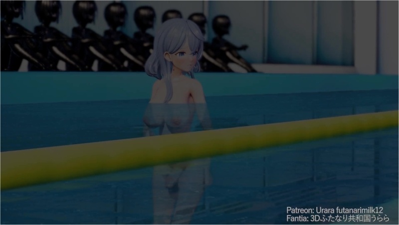 Futanari masturbate during swimming class