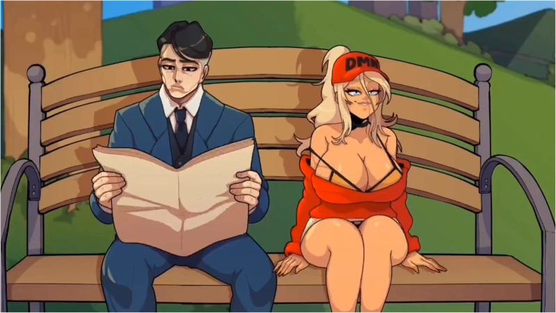 Riding a dildo in public next to someone