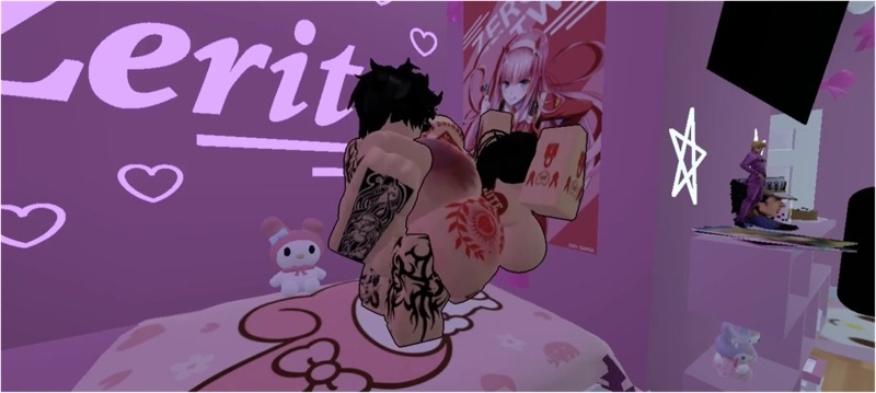 She loves riding my white cock - ROBLOX BLEACHED