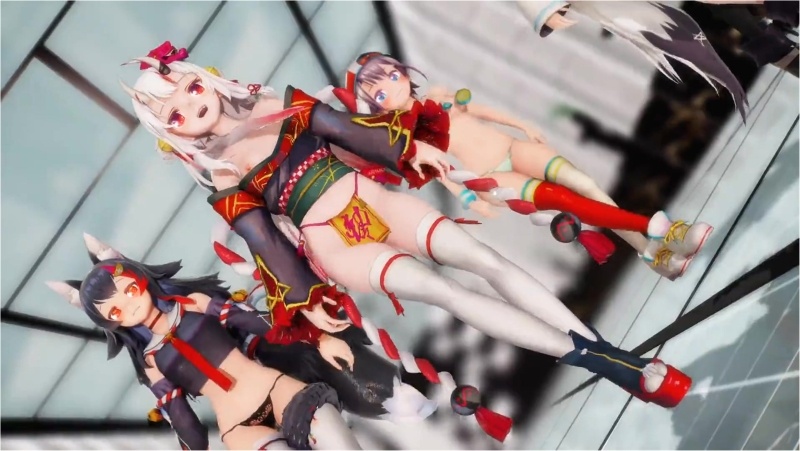 [000MMD] Fubuki, Ayame, Mio and Subaru - kkili kkili