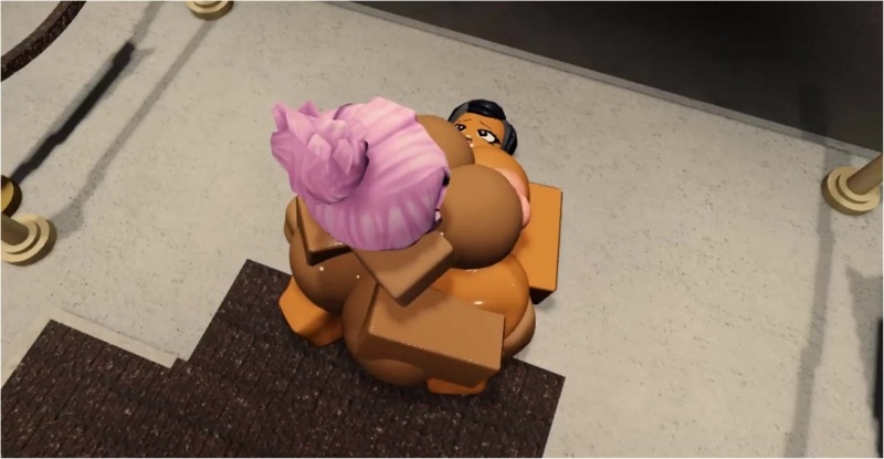 Two naked girls infront of Hotel