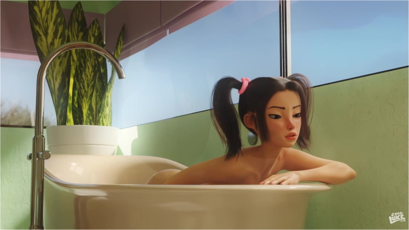 Relax on bath - Jez masturbation - 3D Animation