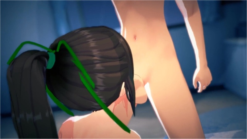 Brunette giving her best blowjob