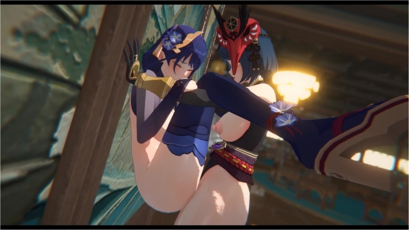 Raiden Shogun × Kujou Sara (Futa)