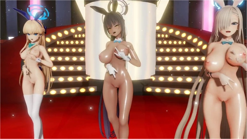 【MMDBlue-Archive】Asuna＆Karin＆Toki Bunny WAVE omake