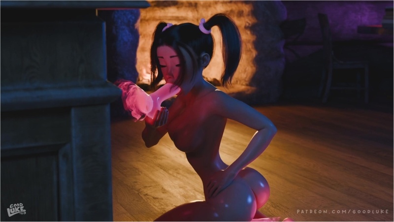 Double dildo… this little witch is feeling very naughty - Animation [GoodLuke]