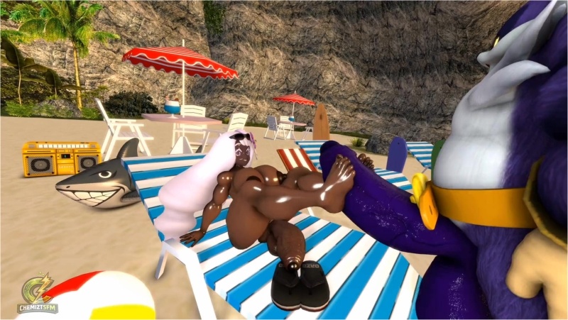 POV: you catch Jacinthe and Big the Cat getting freaky playing footsie on the beach.