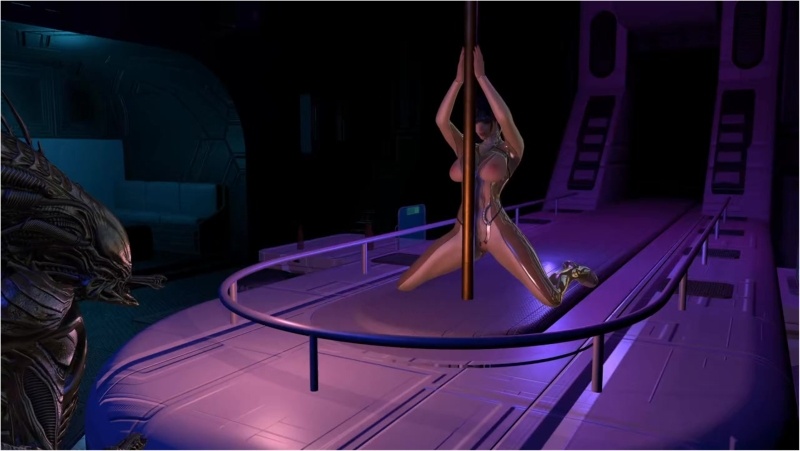 [Xenomorph, EggBirth] Eve pole dancing and