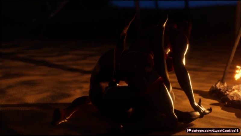 Romantic Night Beach Fucking by Bonfire